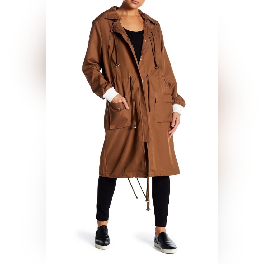 Endless Rose Brown Long Coat with Tiger Embroidery New - Picture 2 of 7